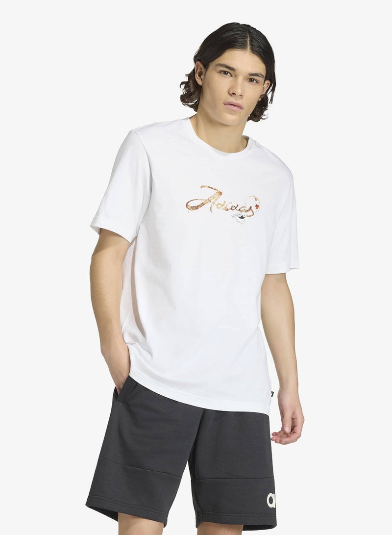 Adidas Coffee Cafe Stain Graphic T-Shirt - Image 1